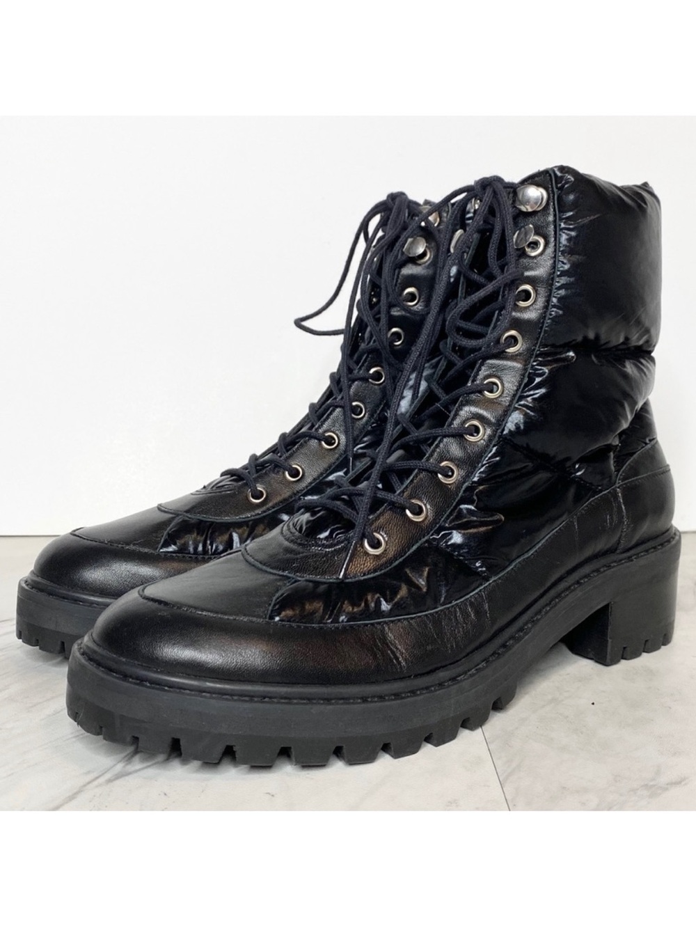 Schutz Amaris Black Puffer Hiking Boot 6B